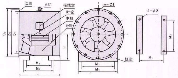 SWF混流式風(fēng)機(jī)安裝方式